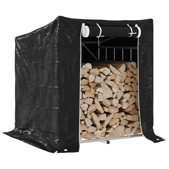 Abri à bois de chauffage en acier galvanisé avec bâche de protection 1m – ComfortXL Outdoor Living - Image 1