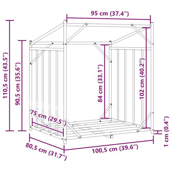 Abri à bois de chauffage en acier galvanisé avec bâche de protection 1m – ComfortXL Outdoor Living - Image 6