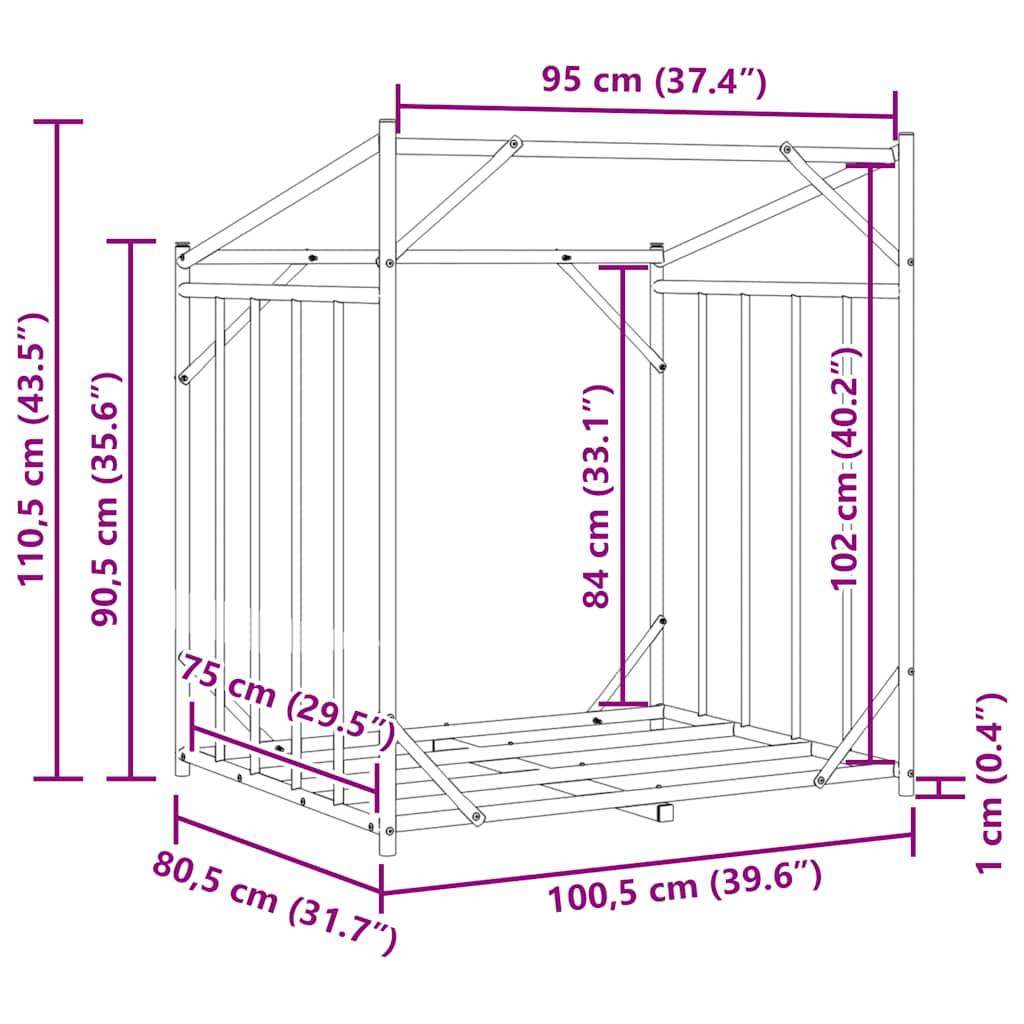 Abri à bois de chauffage en acier galvanisé avec bâche de protection 1m – ComfortXL Outdoor Living - Image 6
