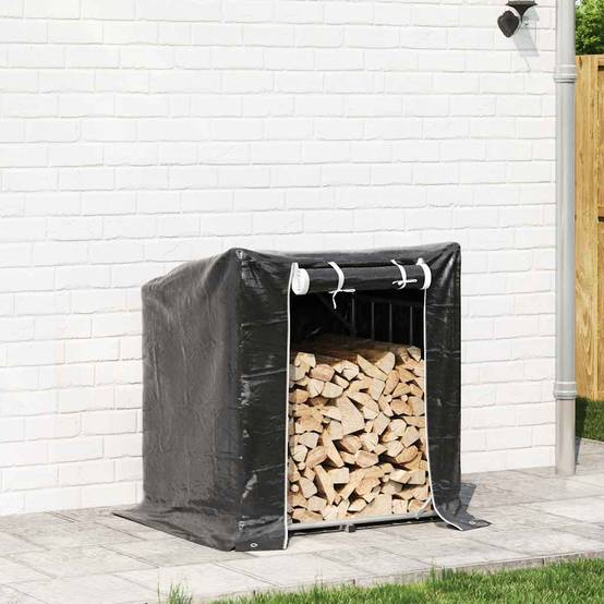 Abri à bois de chauffage en acier galvanisé avec bâche de protection 1m – ComfortXL Outdoor Living - Image 3