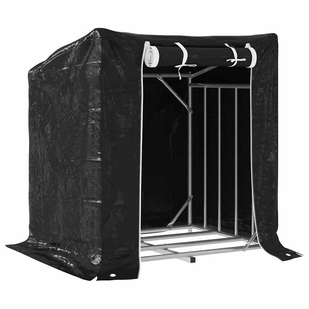 Abri à bois de chauffage en acier galvanisé avec bâche de protection 1m – ComfortXL Outdoor Living - Image 2