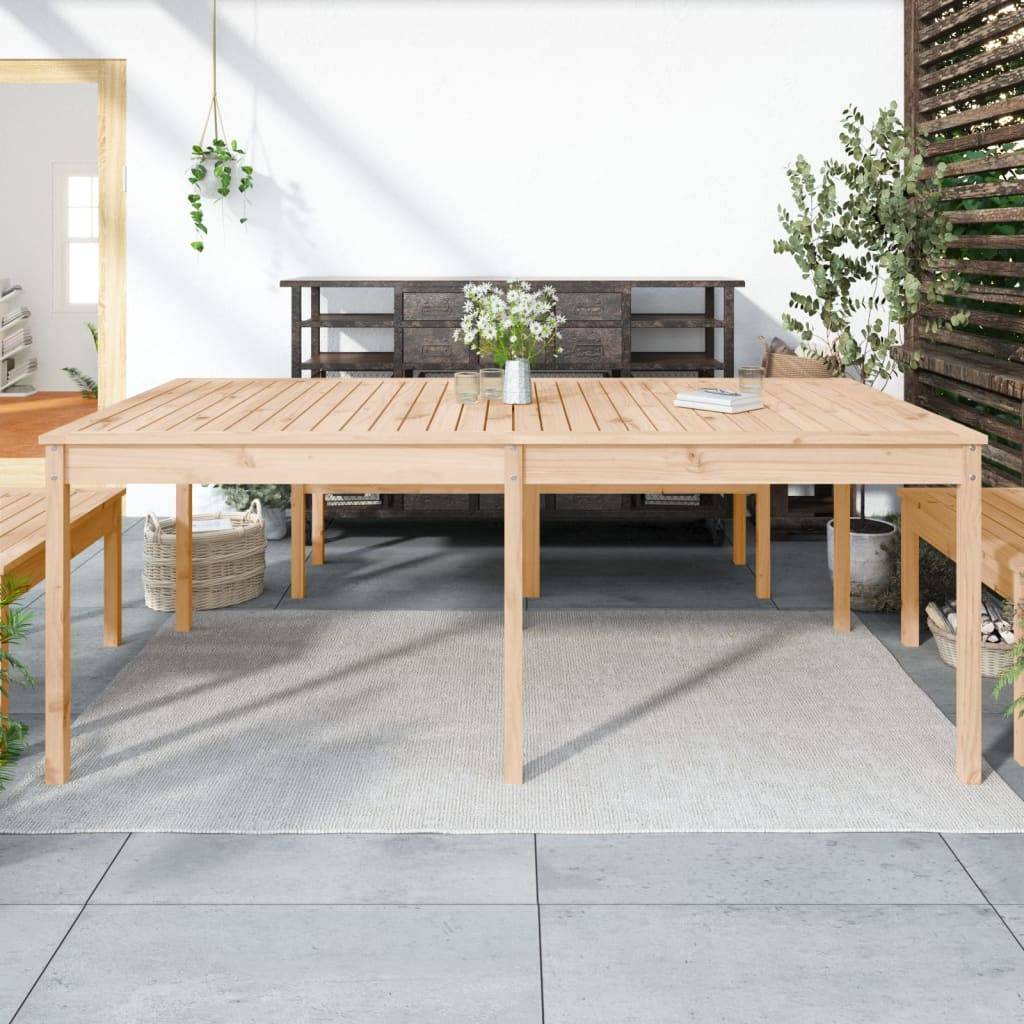 Très Grande Table de Jardin 204cm en Bois de Pin Massif Brut pour 8-10 Personnes – ComfortXL Outdoor Living - Image 1