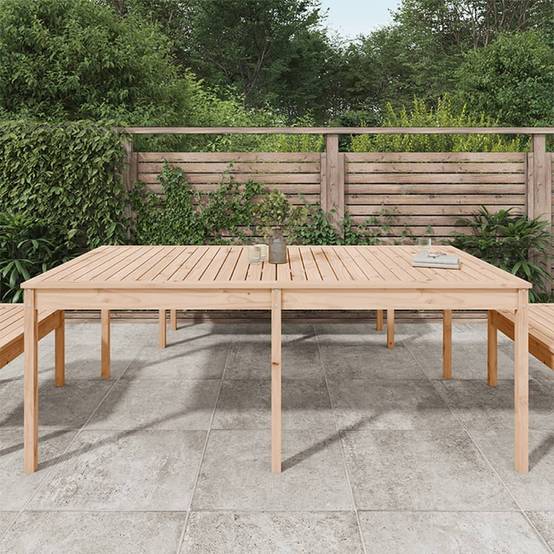 Très Grande Table de Jardin 204cm en Bois de Pin Massif Brut pour 8-10 Personnes – ComfortXL Outdoor Living - Image 3