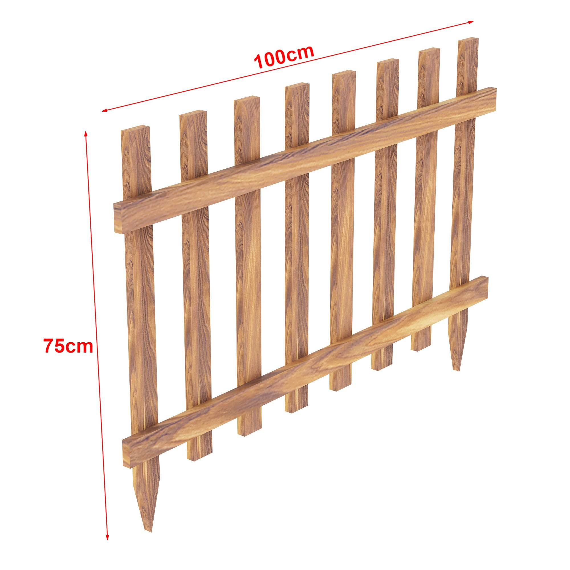 Helloshop26 - Set de 2 bordures de jardin en bois 100 x 75 cm - Imagen 2