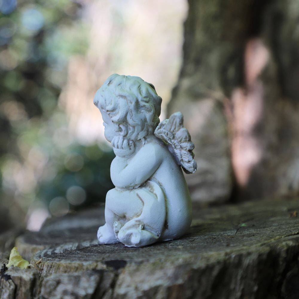 Ange en résine blanc 8 x 4 cm Chemin de campagne - Imagen 3