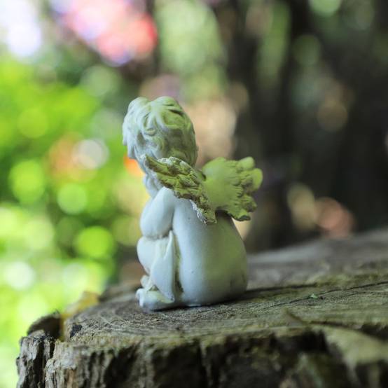 Ange en résine blanc 8 x 4 cm Chemin de campagne - Imagen 4