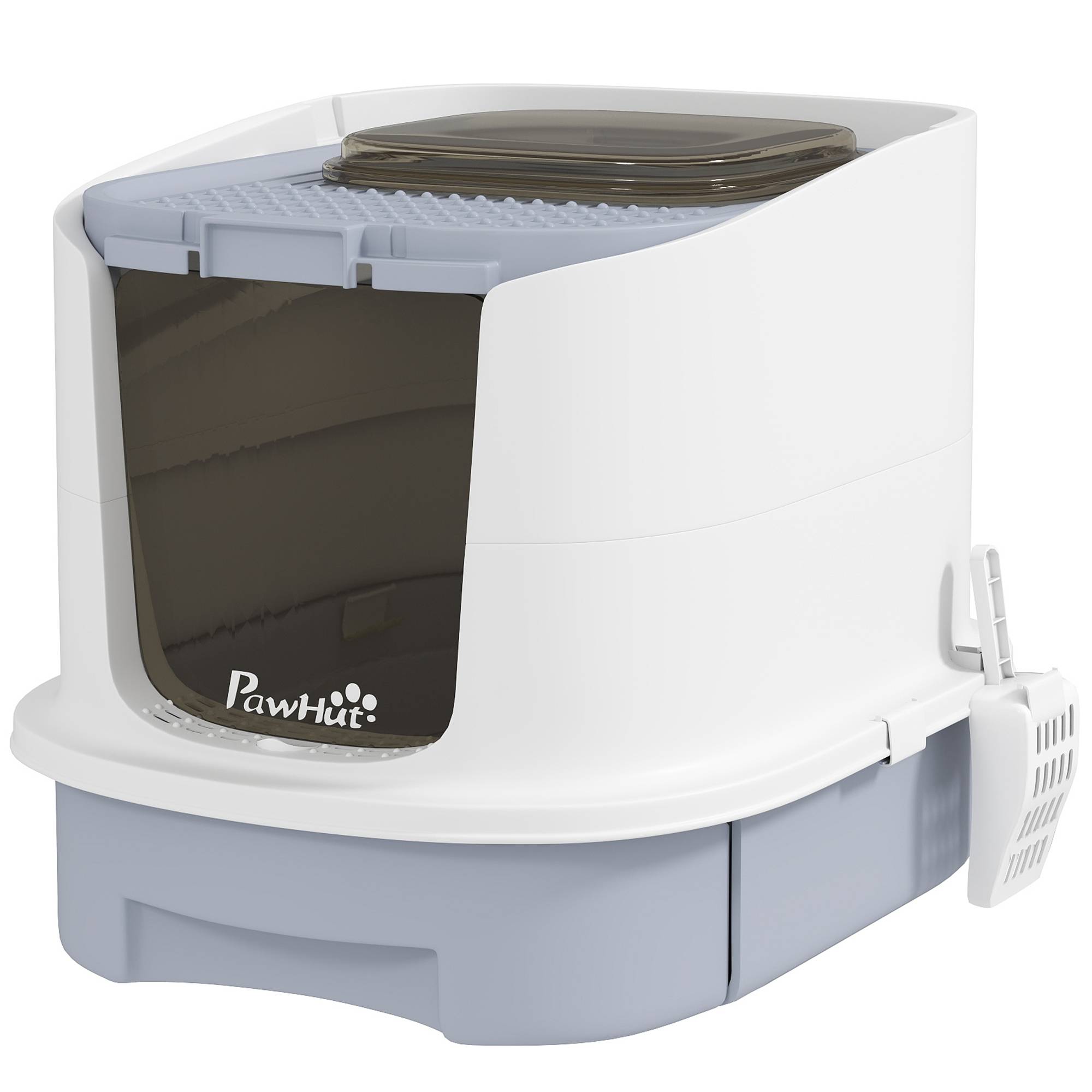 Maison de toilette plastique pour chats de 4,5kg accès par le haut et tiroir gris - ComfortXL Outdoor Living - Image 2