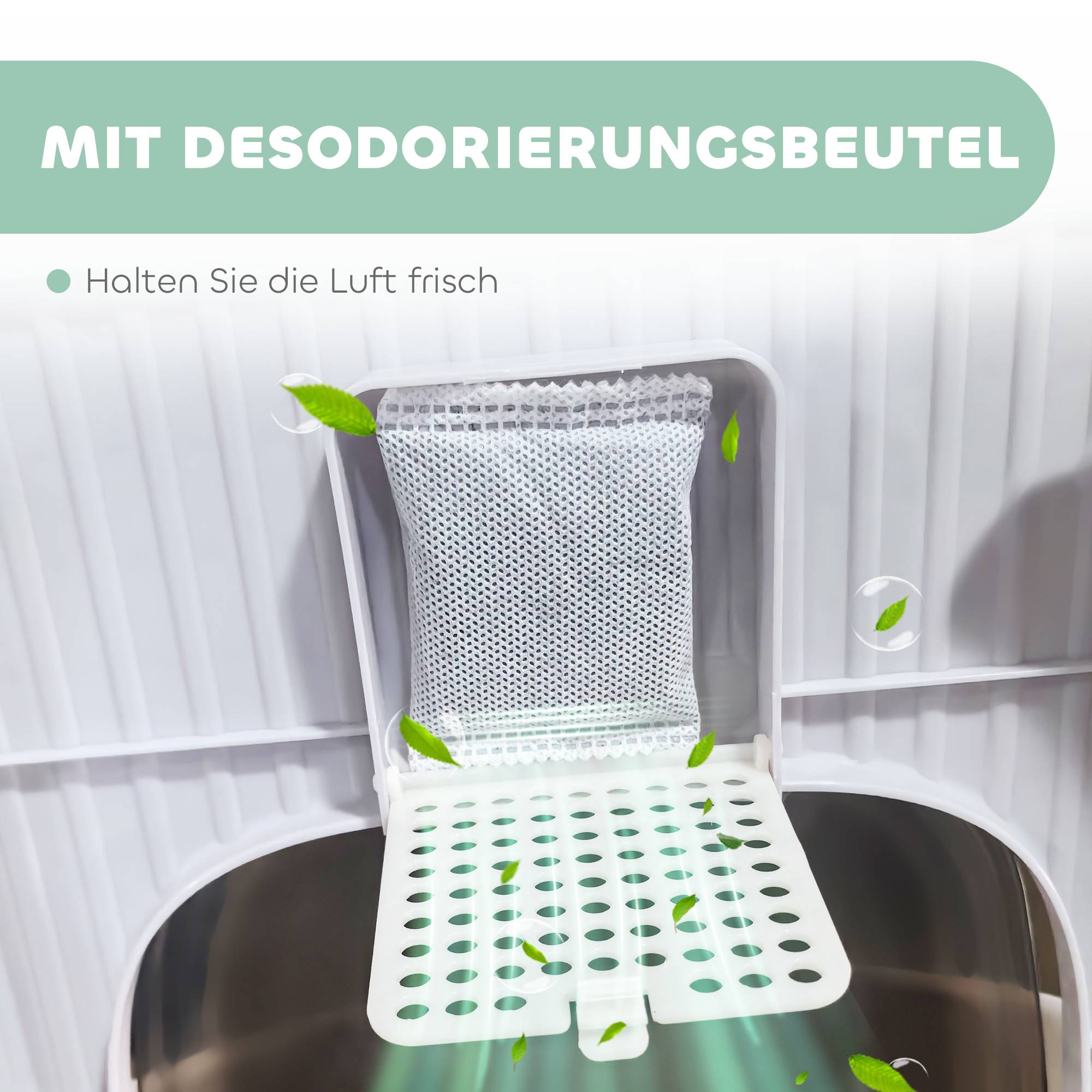 Maison de toilette plastique pour chats de 4,5kg accès par le haut et tiroir gris - ComfortXL Outdoor Living - Image 9
