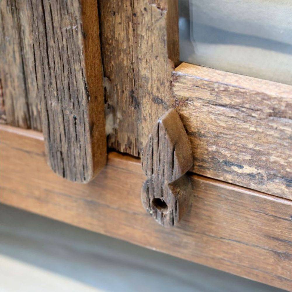 Chemin De Campagne - Armoire vitrine 2 portes en bois recyclé et verre 80 x 48 x 140 cm Chemin de campagne - Imagen 5