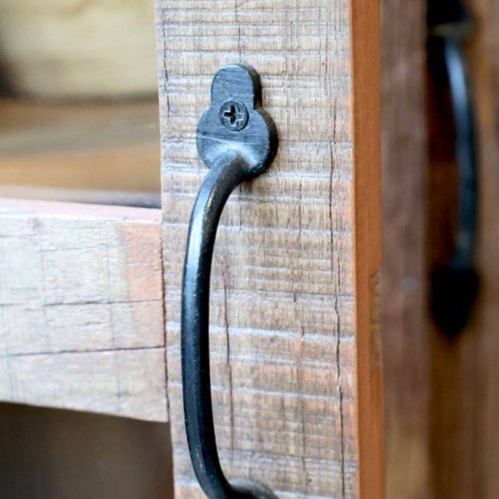 Chemin De Campagne - Armoire vitrine 2 portes en bois recyclé et verre 80 x 48 x 140 cm Chemin de campagne - Imagen 7