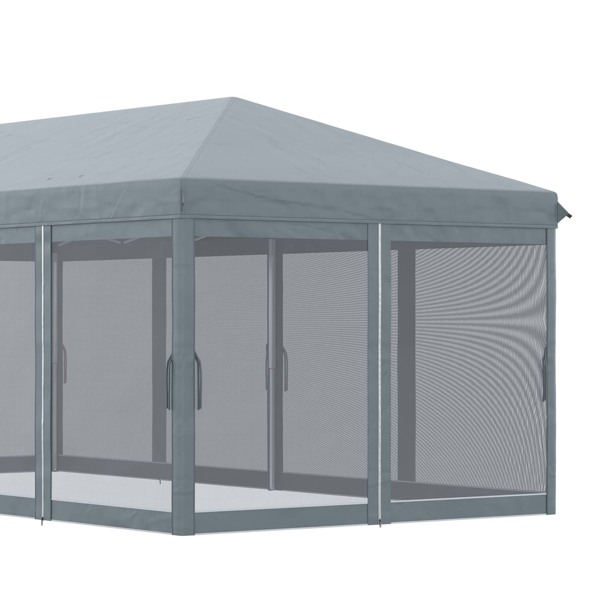Outsunny - Tonnelle de jardin pliant pavillon terrasse 6x3m Anti-UV moustiquaires amovibles + sac transport gris - Outsunny - Image 5