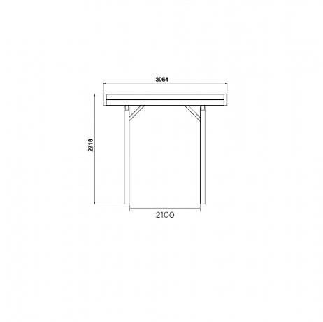 Carport base 3x5 H 2,5m, Ancrage A enfoncer, Panneaux de toit Aucun - Imagen 2