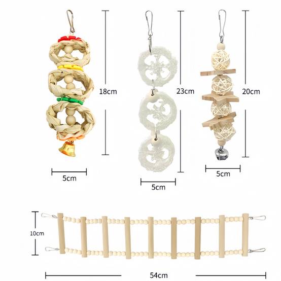 IntiMeg - lot de 8 Jouet en bois pour perroquet IntiMeg - Image 5