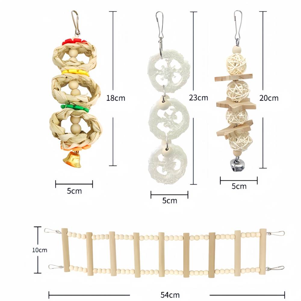 IntiMeg - lot de 8 Jouet en bois pour perroquet IntiMeg - Image 5