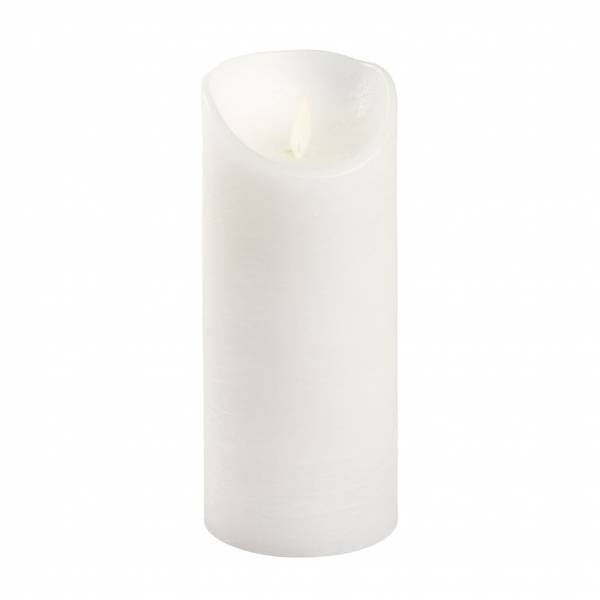 Bougie LED à piles en cire naturelle Blanche Flamme en mouvement H18cm Timer Blanc chaud Lotti - Image 5