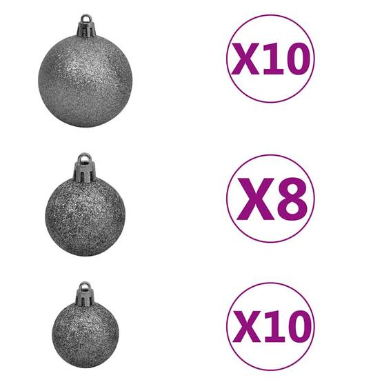 Vidaxl - Arbre de Noël artificiel pré-éclairé/boules 210 cm 910 branches vidaXL 3077667 - Image 7