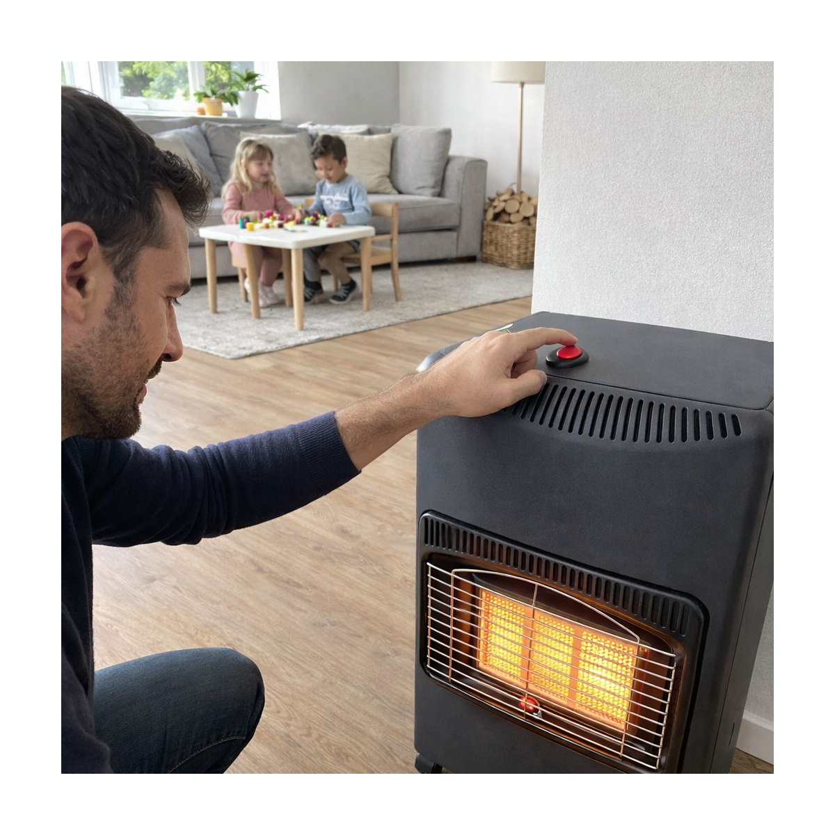 Poele à gaz Infrarouge 4200W Chauffage gaz intérieur 120m3 Chauffage d'appoint à gaz sur roulettes NIKLAS - Imagen 5