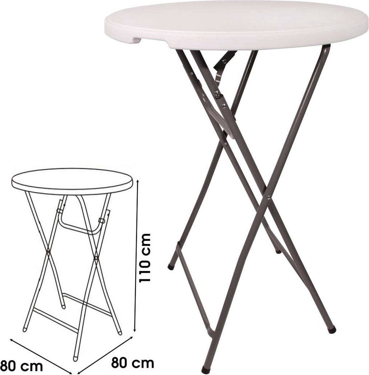 Importdistrib - Table camping réception Mange Debout Pliable Diam 80cm X Hauteur 110cm Blanche IMPORTDISTRIB - Imagen 3