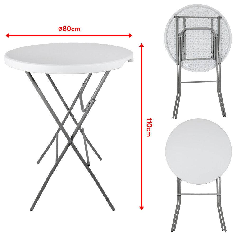 Importdistrib - Table camping réception Mange Debout Pliable Diam 80cm X Hauteur 110cm Blanche IMPORTDISTRIB - Imagen 2