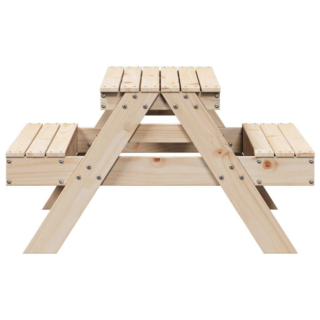 ComfortXL - Petite Table de Pique-Nique pour Enfants en Bois de Pin Massif avec Bancs Attachés – ComfortXL Outdoor Living - Image 5