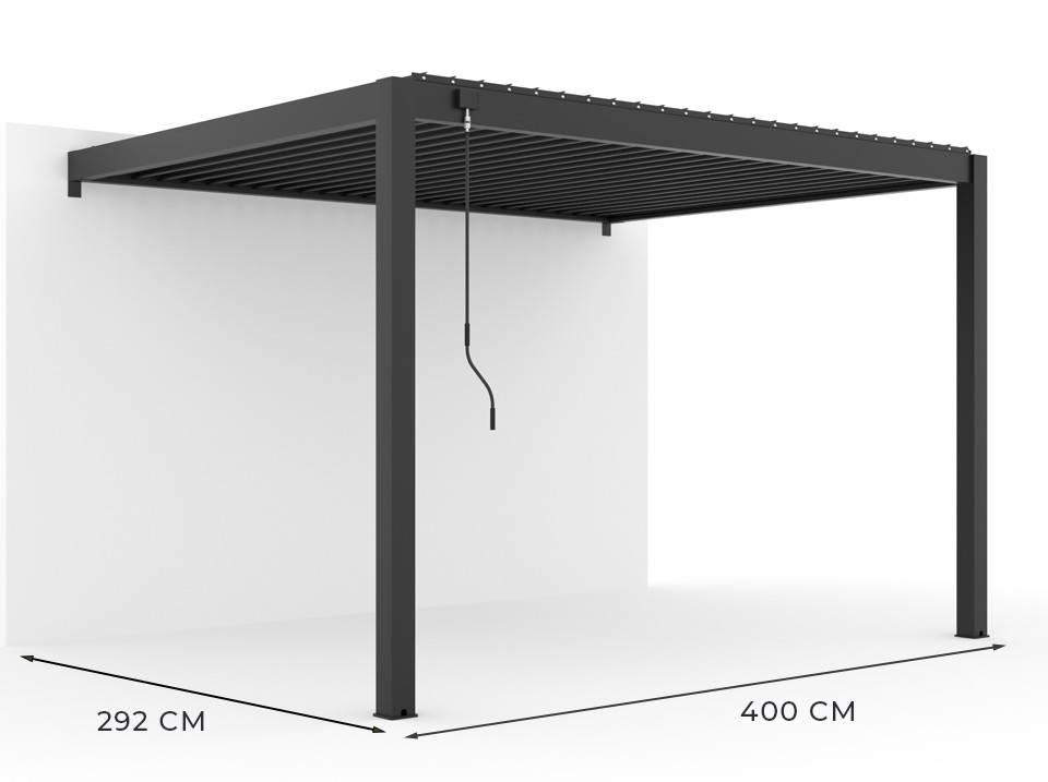 Pergola bioclimatique 3x4 m adossée alu + stores + lames acier orientables – Direct Abris - Imagen 7