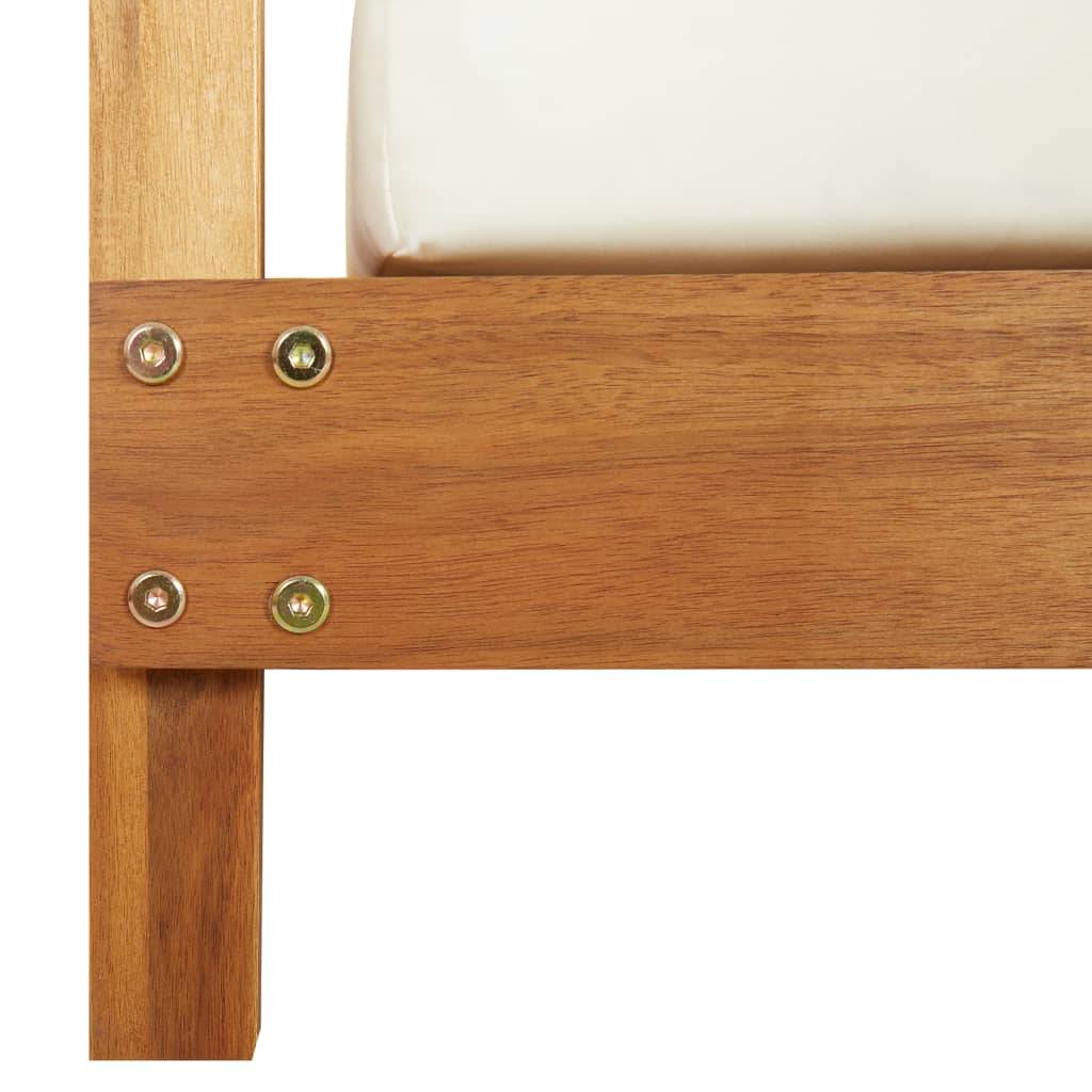 Vidaxl - Chaise longue double avec rideaux et coussins Bois d'acacia vidaXL 310318 - Imagen 4