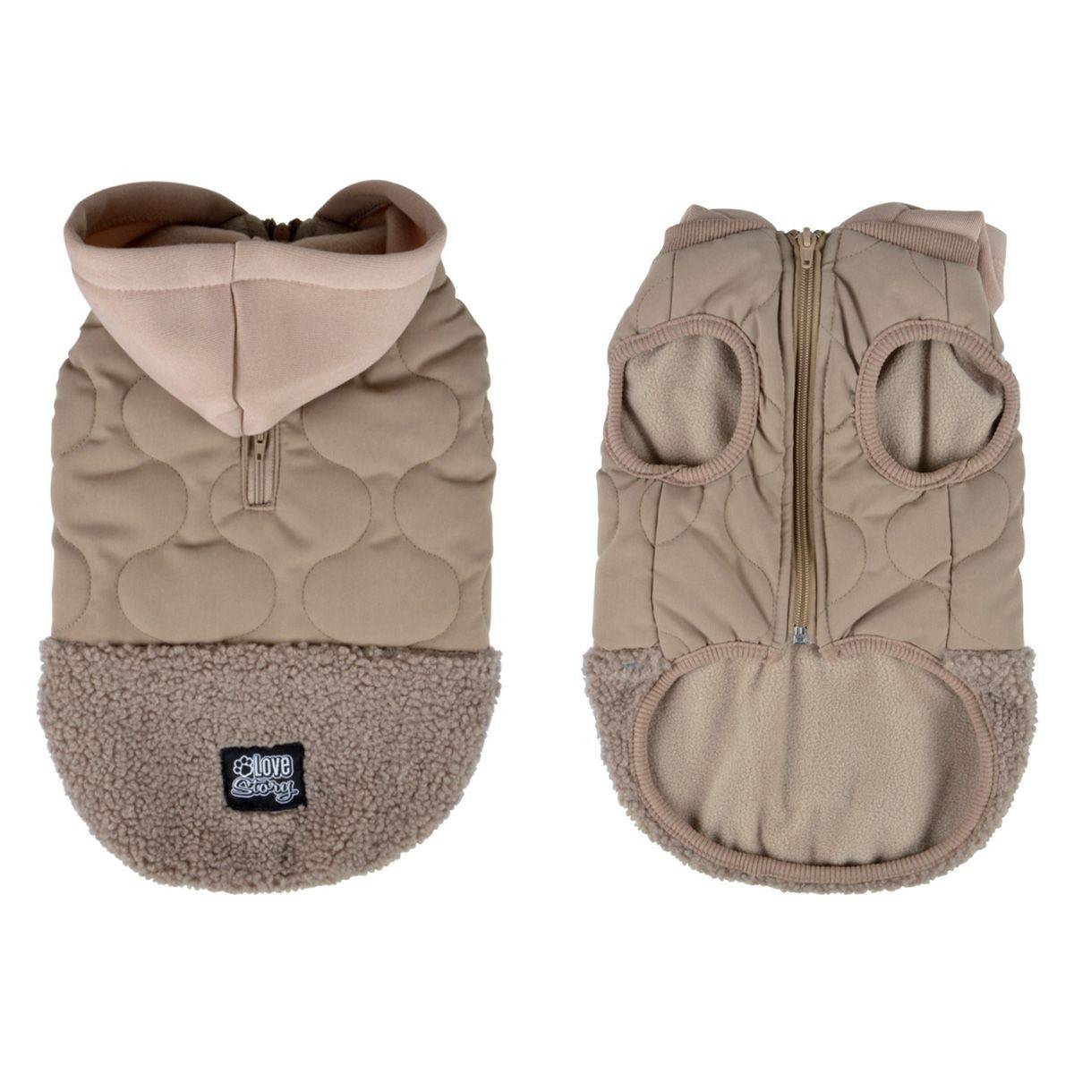 Love Story - Manteau Matelassé Pour Chien "Teddy" 30cm Beige - Image 1