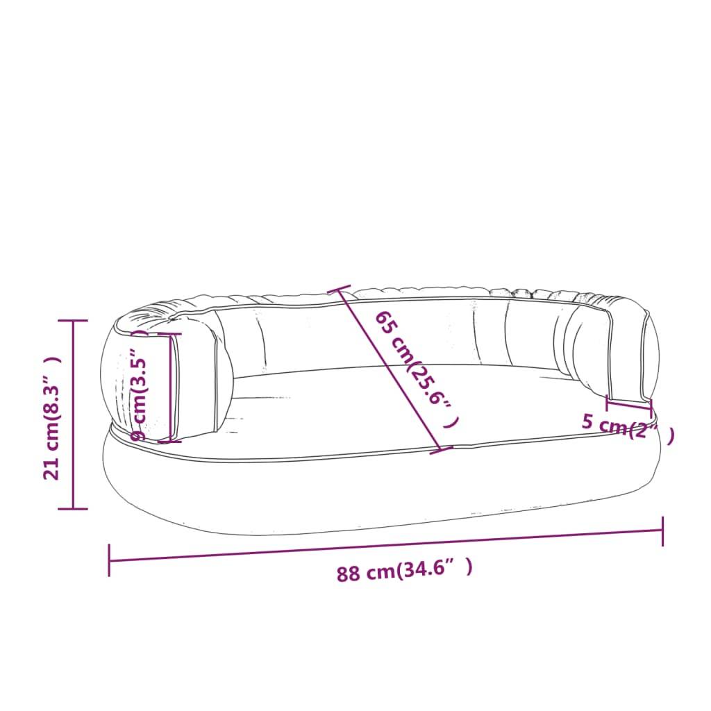 Vidaxl - Lit pour chien ergonomique Mousse Gris 88x65 cm Similicuir vidaXL 171318 - Imagen 3
