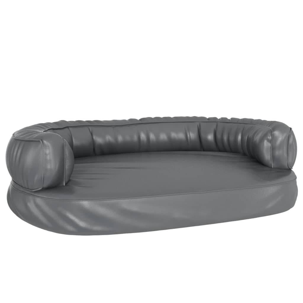 Vidaxl - Lit pour chien ergonomique Mousse Gris 88x65 cm Similicuir vidaXL 171318 - Imagen 2