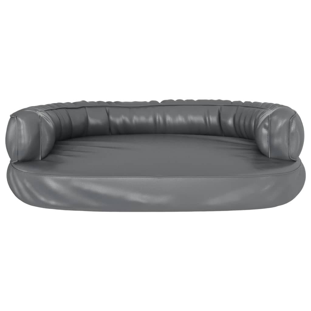 Vidaxl - Lit pour chien ergonomique Mousse Gris 88x65 cm Similicuir vidaXL 171318 - Imagen 5