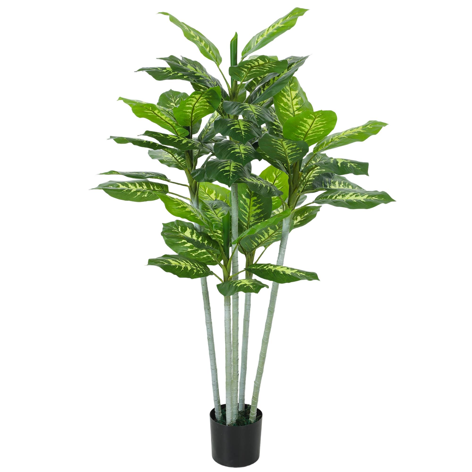 Plante artificielle calathea hauteur 150 cm pot ciment 53 feuilles - intérieur - Image 2