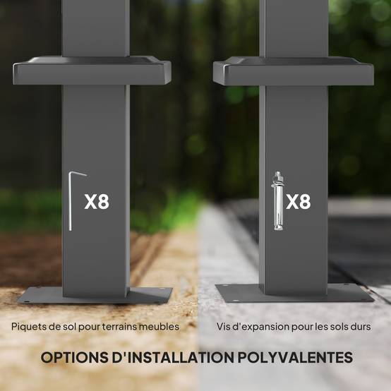 Pergola rétractable acier pour jardin toit coulissant UPF30+ 3x3m gris - ComfortXL Outdoor Living - Image 9