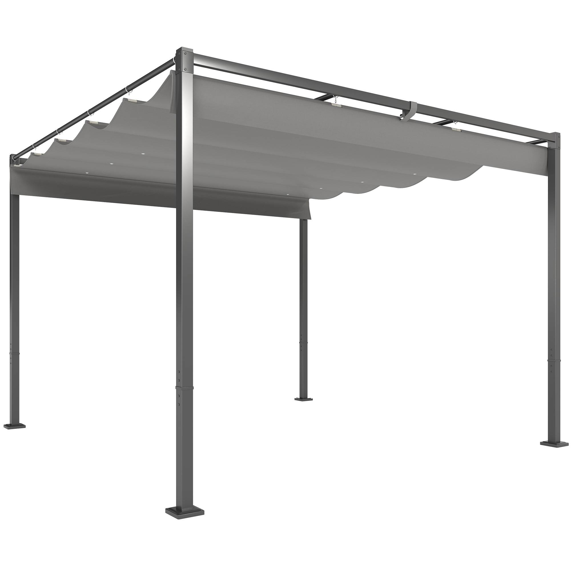 Pergola rétractable acier pour jardin toit coulissant UPF30+ 3x3m gris - ComfortXL Outdoor Living - Image 1