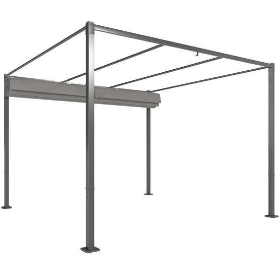 Pergola rétractable acier pour jardin toit coulissant UPF30+ 3x3m gris - ComfortXL Outdoor Living - Image 2