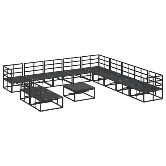 Salon de Jardin d'Angle Aluminium Grande Capacité 12 Pièces Design Épuré Noir – ComfortXL Outdoor Living - Image 8