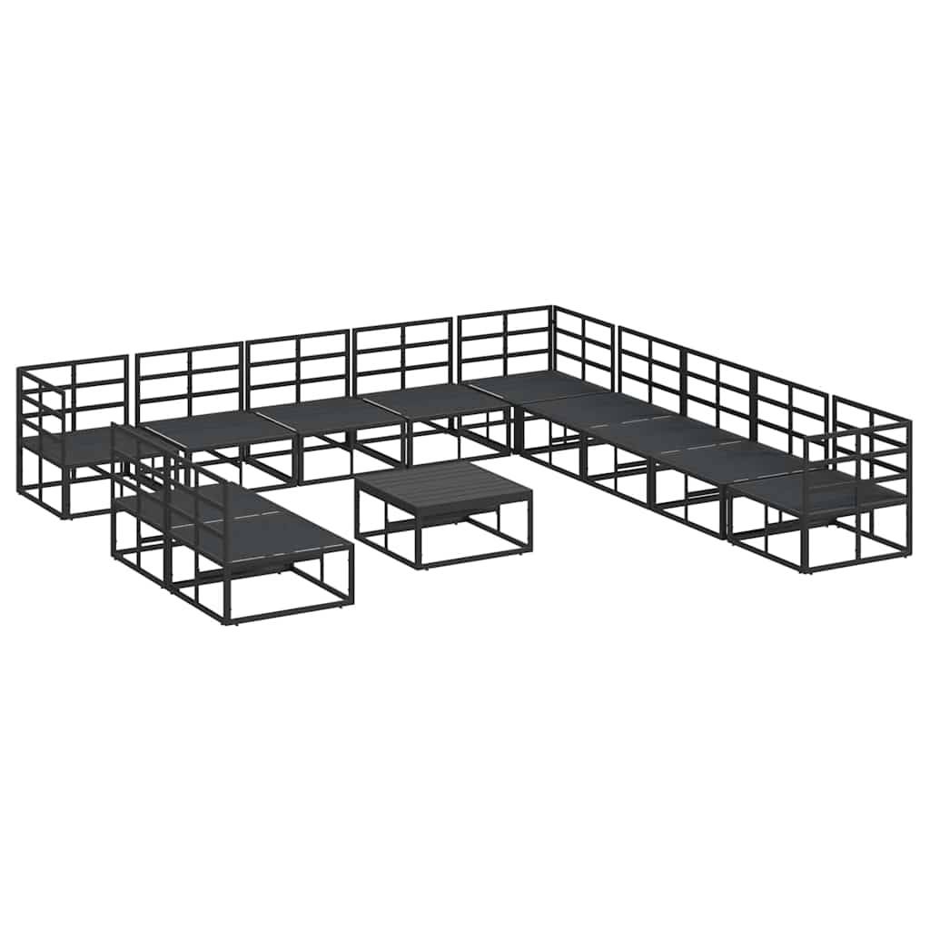 Salon de Jardin d'Angle Aluminium Grande Capacité 12 Pièces Design Épuré Noir – ComfortXL Outdoor Living - Image 8