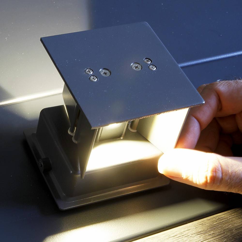 Decklinea - Applique LAKKA 100x100 6W-220V Blanc Chaud - IP67 - Aluminium - Spot LED à visser - Imagen 5