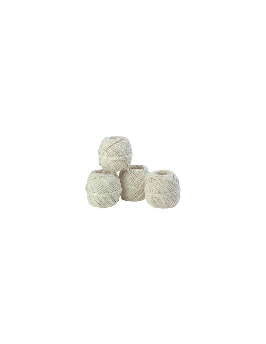 Cordeau Coton Macramé 3mm Coton Naturel Tressé 3mm, Pack 10x100g - Corderies Tournonaises