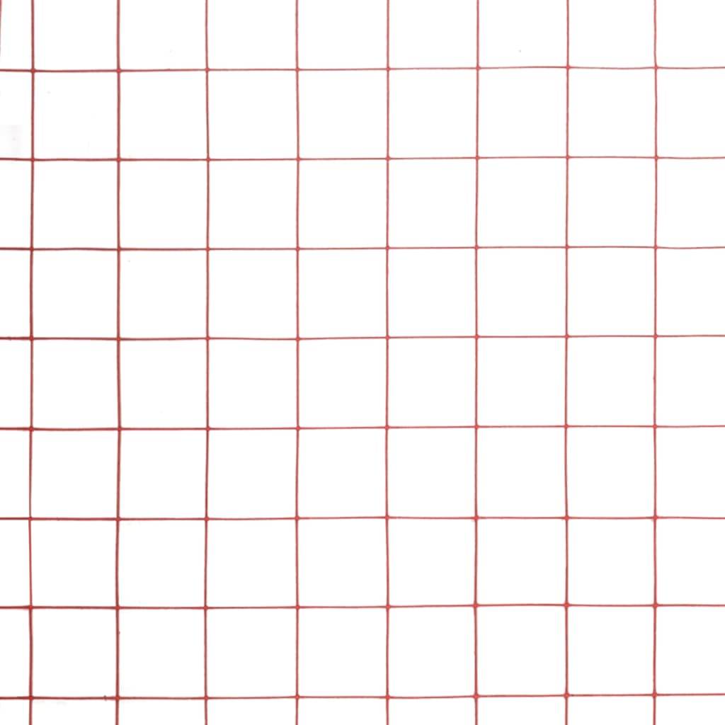 ComfortXL - Grillage Poule Acier PVC Jardin Protection Volière Maille 12mm Rouge 25x0,5m - ComfortXL Outdoor Living - Image 4