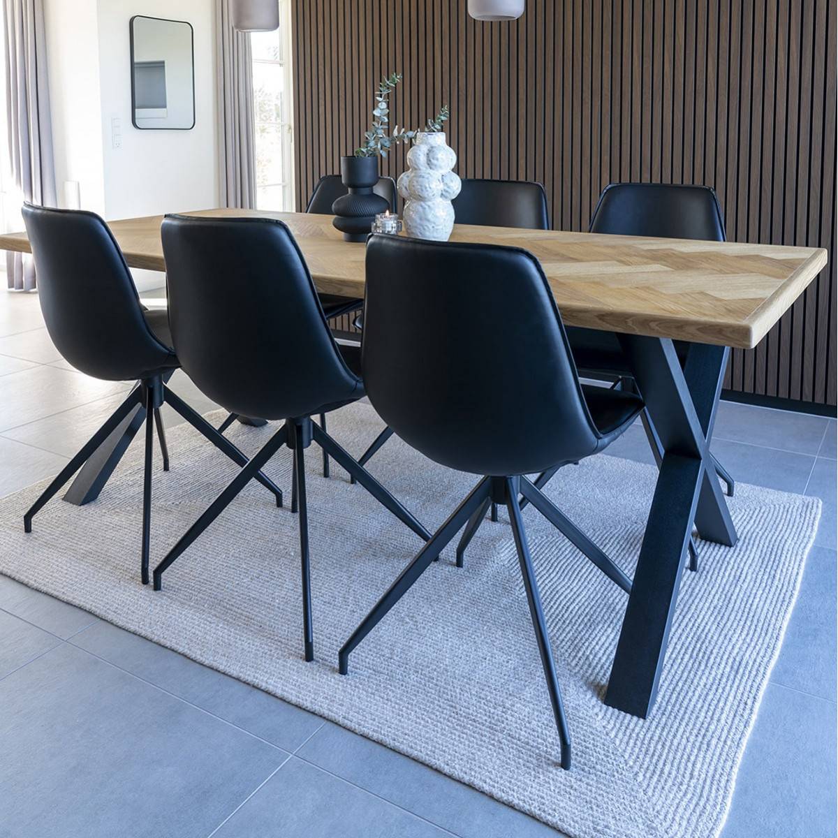 ALTOBUY - Lot de 4 Chaises Pivotantes Simili Cuir Noir - GOOP - Image 2