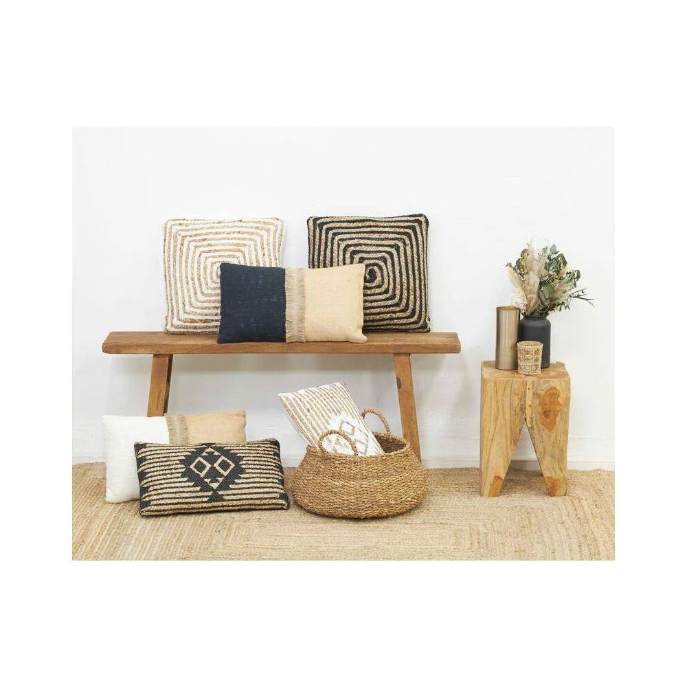 Aubry Gaspard - Coussins à motif en jute et coton (Lot de 3) - Imagen 4