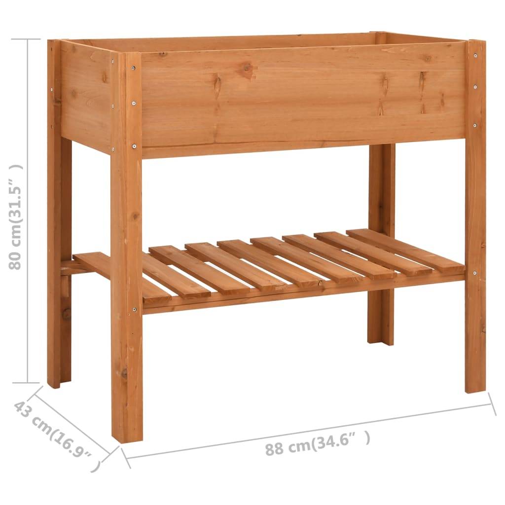 Support de Rangement pour Plantes en Bois de Sapin 2 Niveaux pour Balcon et Salon Brun – ComfortXL Outdoor Living - Imagen 5