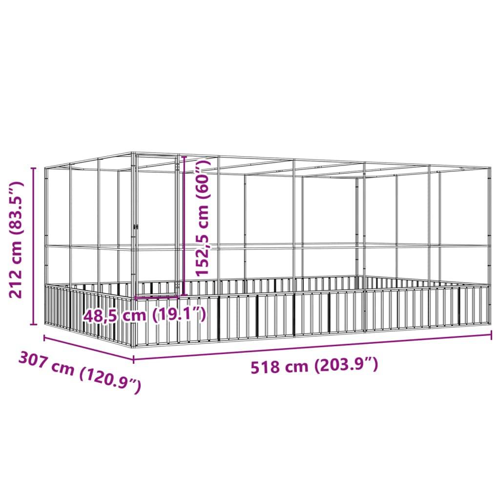 Volière Jardin Acier Galvanisé Grand Format 518x307cm Argent - ComfortXL Outdoor Living - Image 8