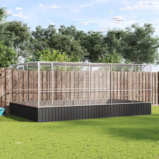 Volière Jardin Acier Galvanisé Grand Format 518x307cm Argent - ComfortXL Outdoor Living - Image 1