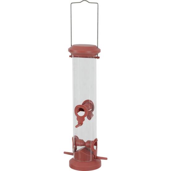 Zolux - Mangeoire silo à graines, rouge terra, hauteur 44 cm pour oiseaux - Image 3