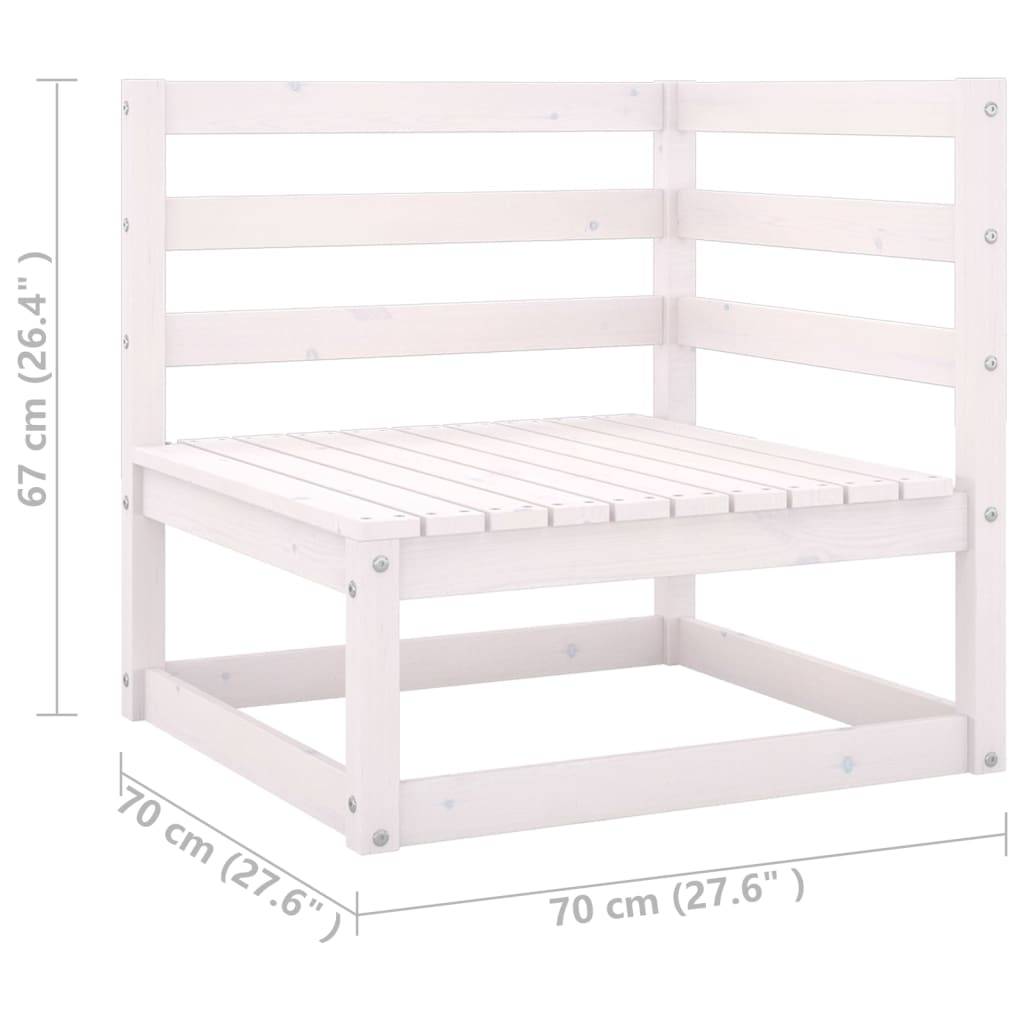 Helloshop26 - Salon de jardin meuble d'extérieur ensemble de mobilier 12 pièces avec coussins blanc bois de pin massif - Imagen 6