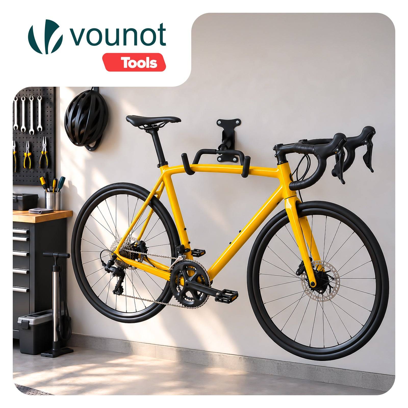 Vounot - Support mural pour vélos réglable et pliable - Métal - Charge max 30kg - Noir - VOUNOT® - Image 2