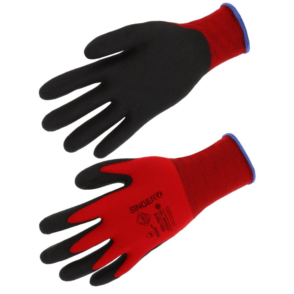 Gant de manutention légère T.9 polyamide rouge et noir Singer - Imagen 2