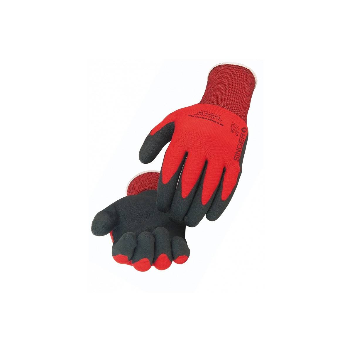 Gant de manutention légère T.9 polyamide rouge et noir Singer - Imagen 1