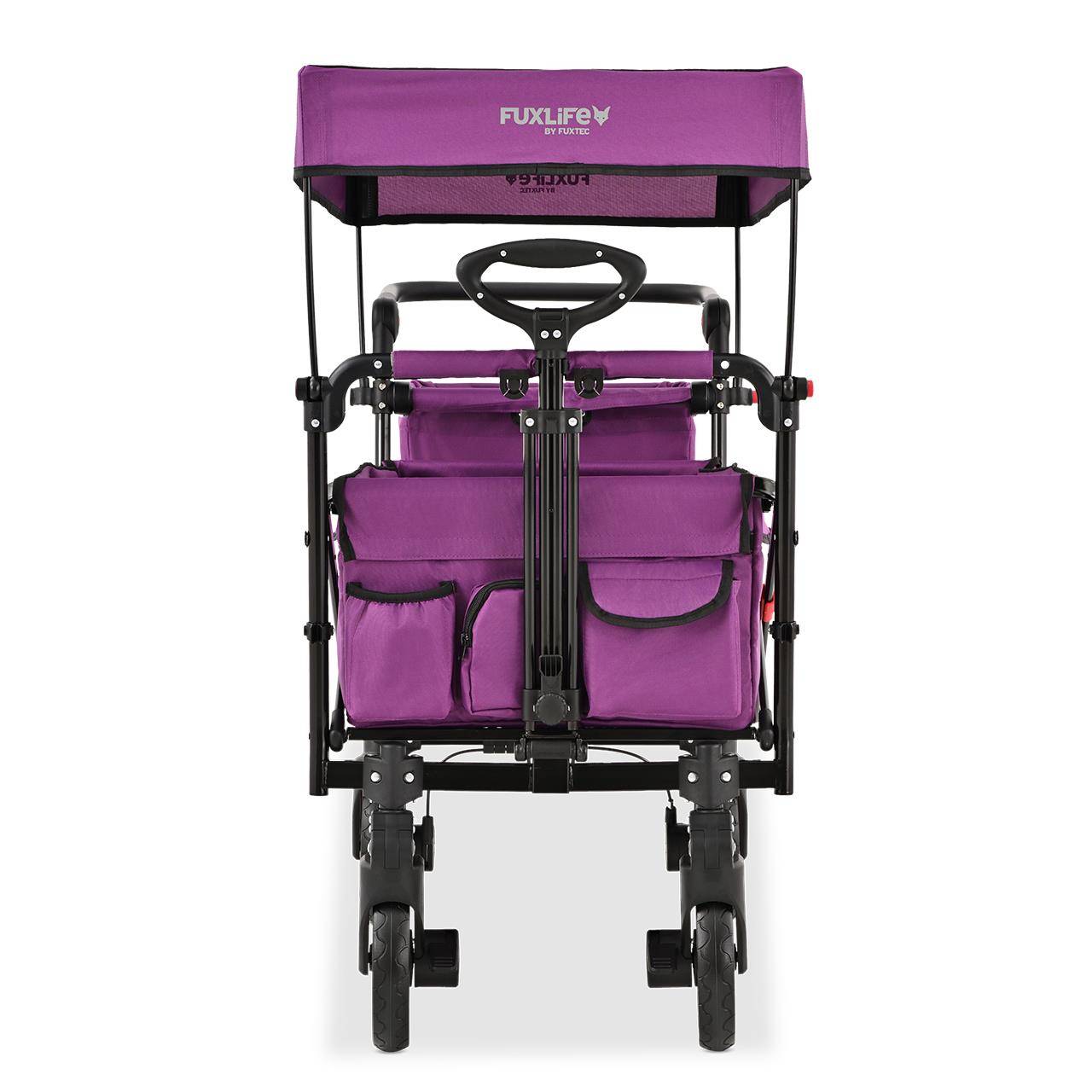 Chariot pliable confort FX-CT850 FUXLIFE avec toit UV et roues à suspension - Image 3